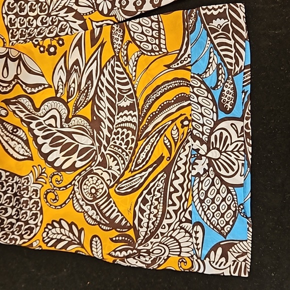 💕TRINA TURK💕 100% Silk Pajama Pants ~ Blue Tropical Botanical Print Small NWT - Picture 5 of 9